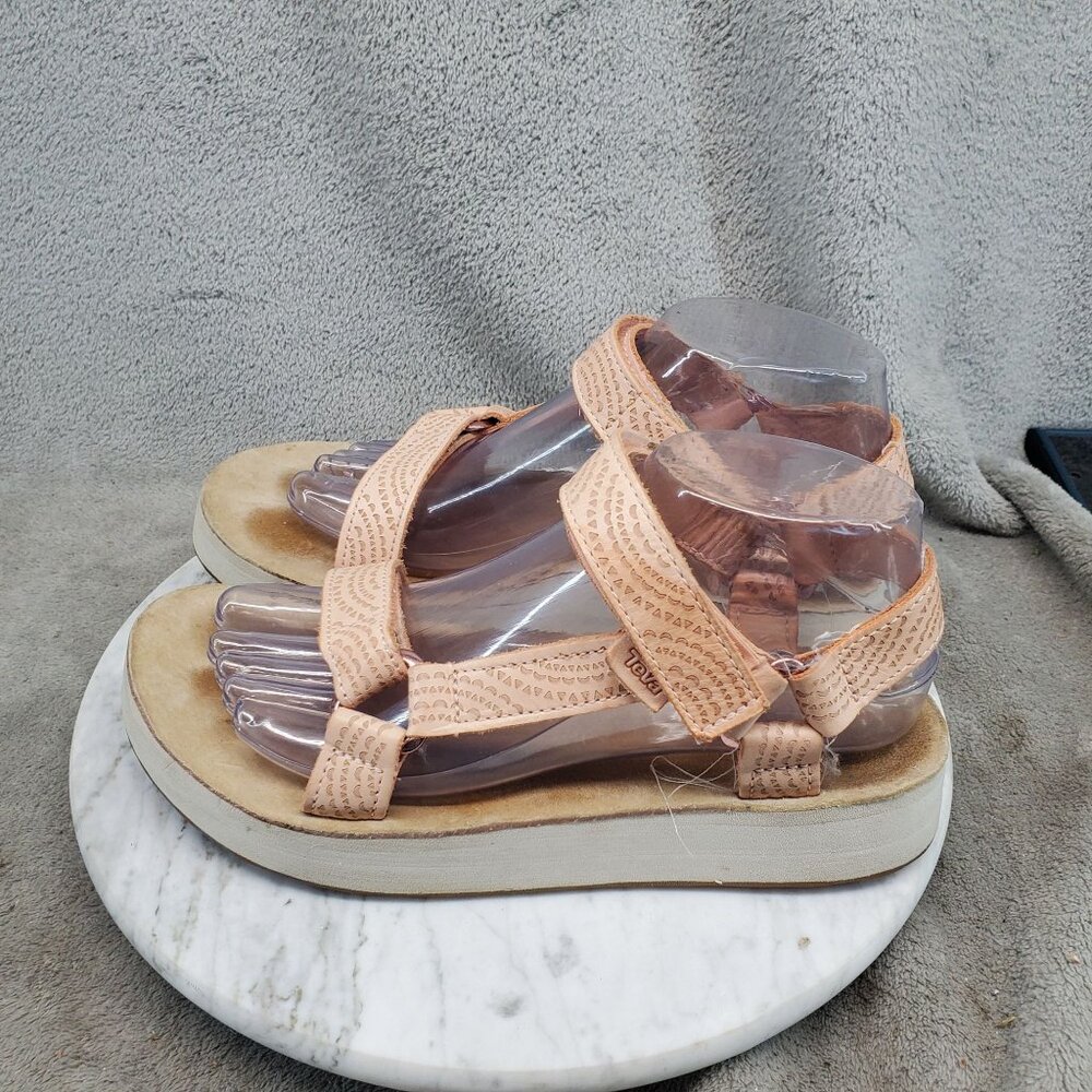 Teva Shoes Womens Size 8 Midform Universal Geometric Pink Leather Sandals